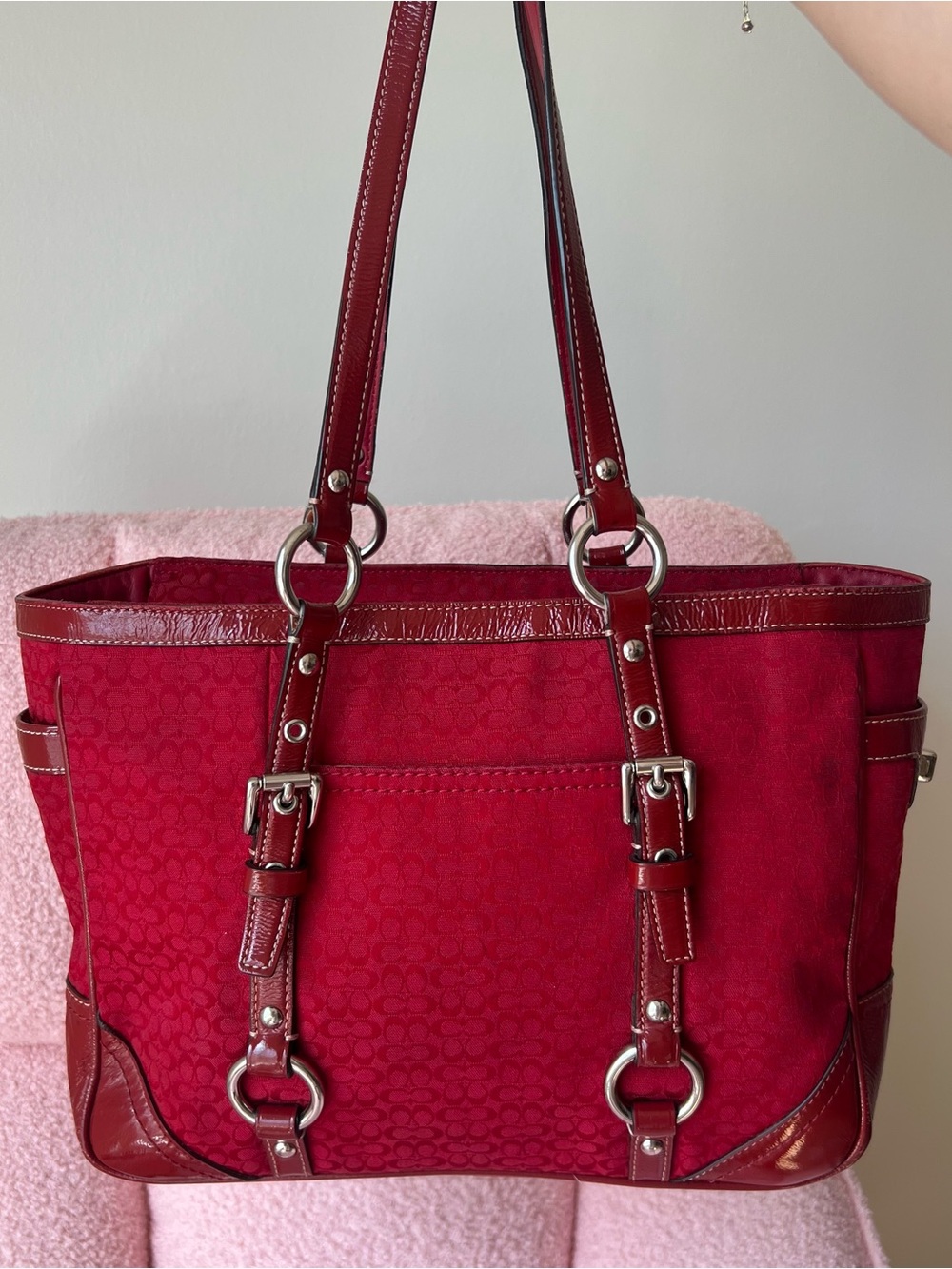 Vintage Coach Signature Red Gallery Tote